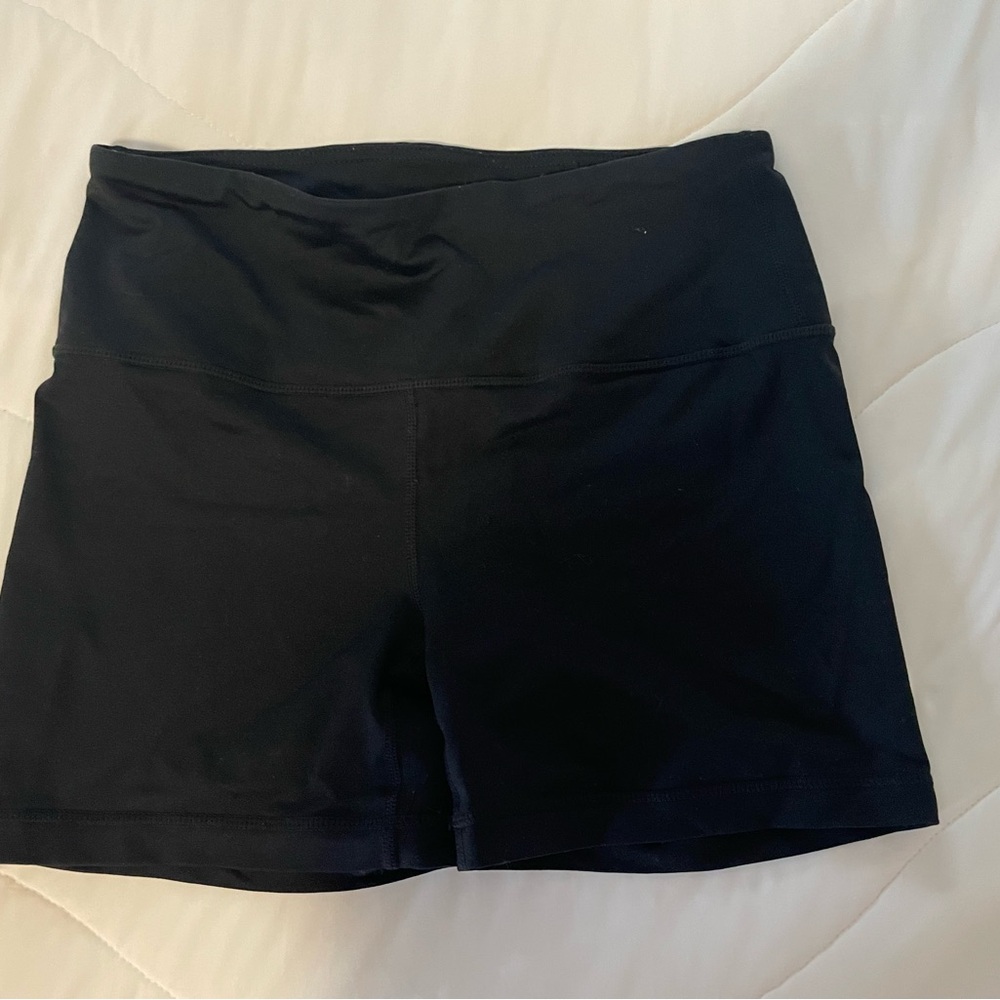 90 Degree By Reflex Black Bike Shorts High-Waisted Stretch